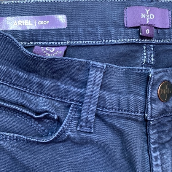 NYDJ Ariel Crop Navy Blue Capri Life Tuck Technology Jeans Pants sz 0 Stretch - Picture 4 of 8